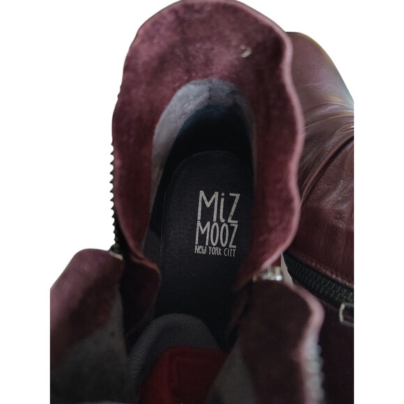 Miz Mooz Luna Burgundy Wine Leather Boot Size 8 Women's   49 - Picture 7 of 16